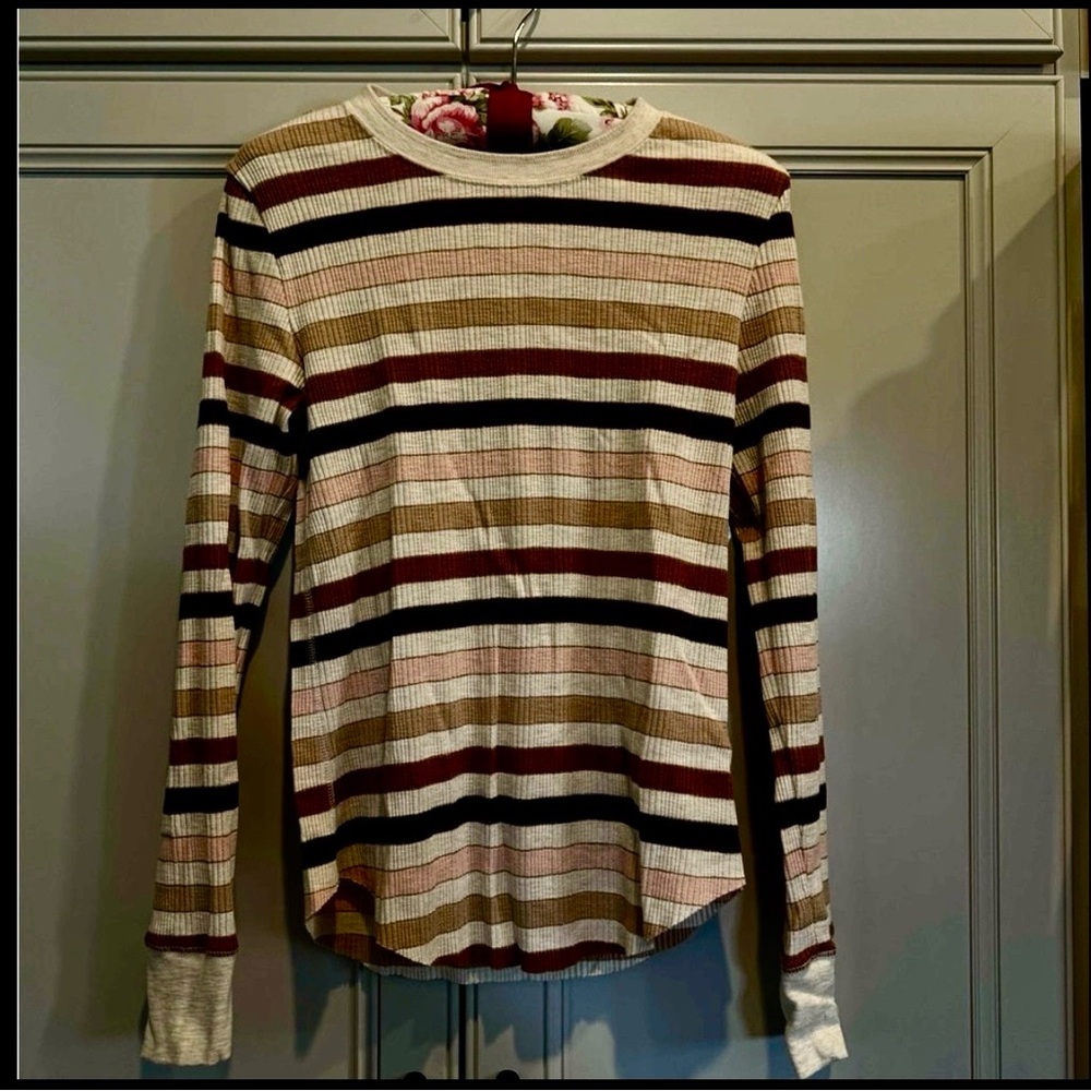 Aerie Multicolor Striped Long Sleeve Tee